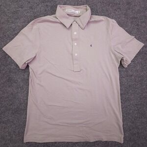 Criquet Golfing Beige Golf Polo Men's Medium Players Short Sleeve Shirt